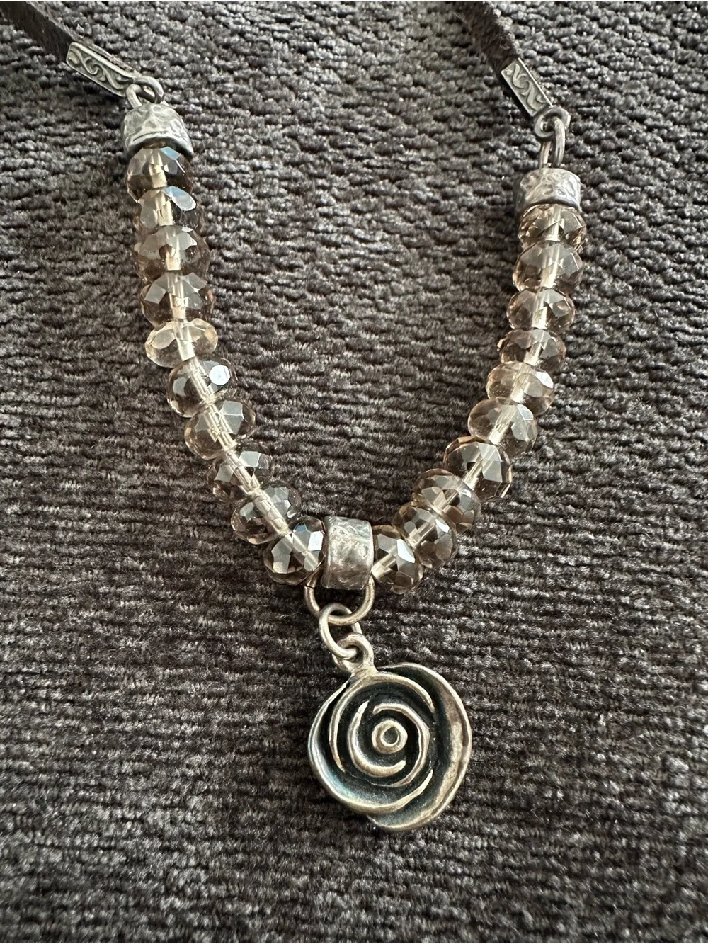 Megiddo leather and beaded necklace